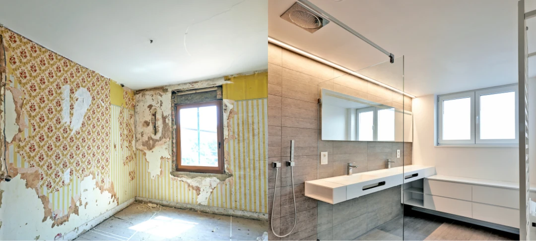 Before and after Bathroom